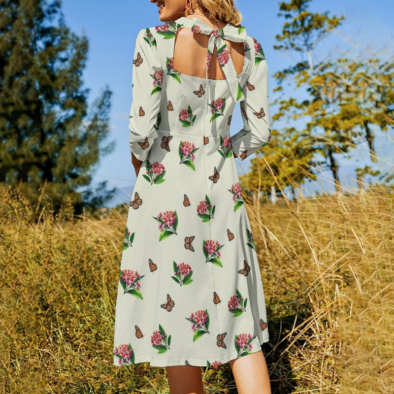 Monarch Milkweed Medley Women's Sweetheart Flare Dress