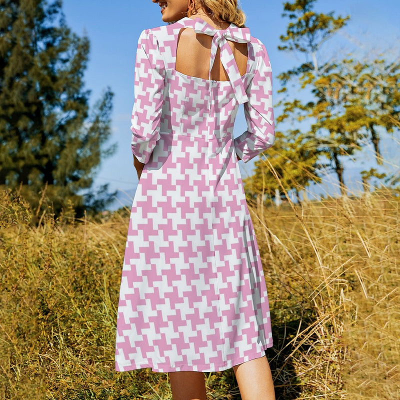 Houndstooth Women's Sweetheart Dress White / S Houndstooth Women's Sweetheart Dress White / S