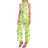 Halter Neck Buckle Belted Jumpsuit