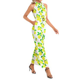 Halter Neck Buckle Belted Jumpsuit