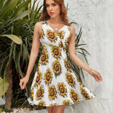 V-Neck Sleeveless Dress (NZ022)  Frocks
