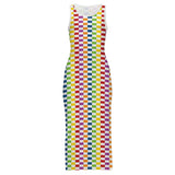 Sleeveless Bodycon Side Slit Long Dress Split cheongsam