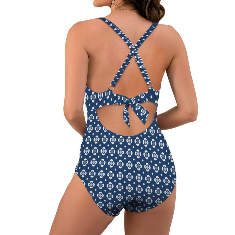 Peacefully Posh Women's Twist Front Tie Back Swimsuit (Model S57)