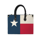 tex flag print 2z PU Leather Handbag-Medium (Model 1747)