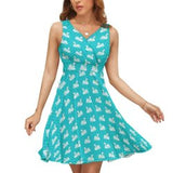 V-Neck Sleeveless Dress (NZ022)  Frocks