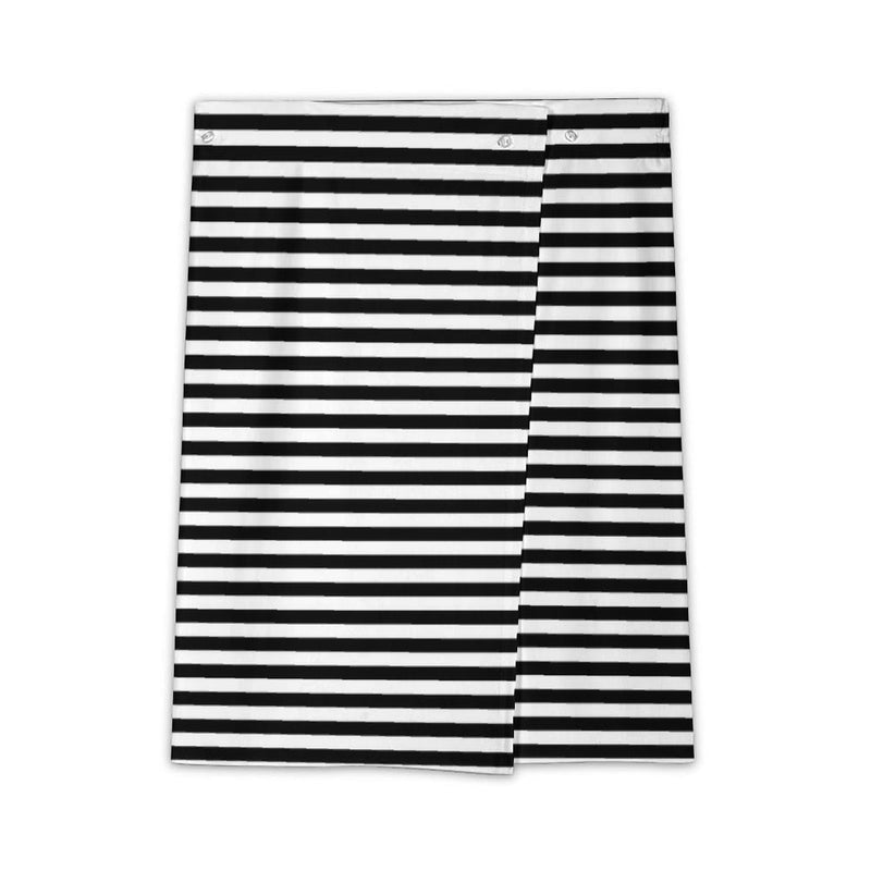 En Noir Et Blanc Womens Button Wrap Skirt