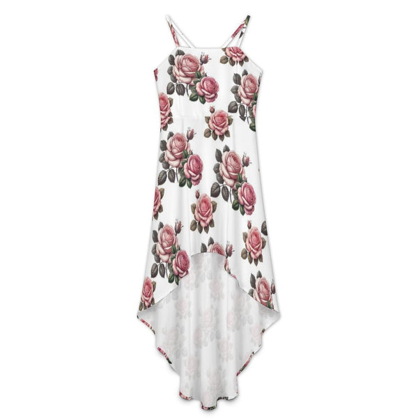 Women&#039;s High-Low Spaghetti Strap Dress Tailcoat skirt