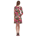 scrub xmas print Tethys Half-Sleeve Skater Dress(Model D20)