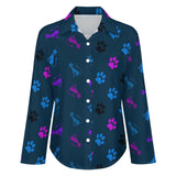 Cropped hem shirt Long Sleeve Blouse (B648)