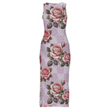 Sleeveless Bodycon Side Slit Long Dress Split cheongsam