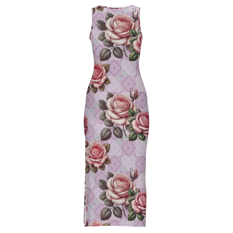 Sleeveless Bodycon Side Slit Long Dress Split cheongsam