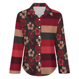 Cropped hem shirt Long Sleeve Blouse (B648)