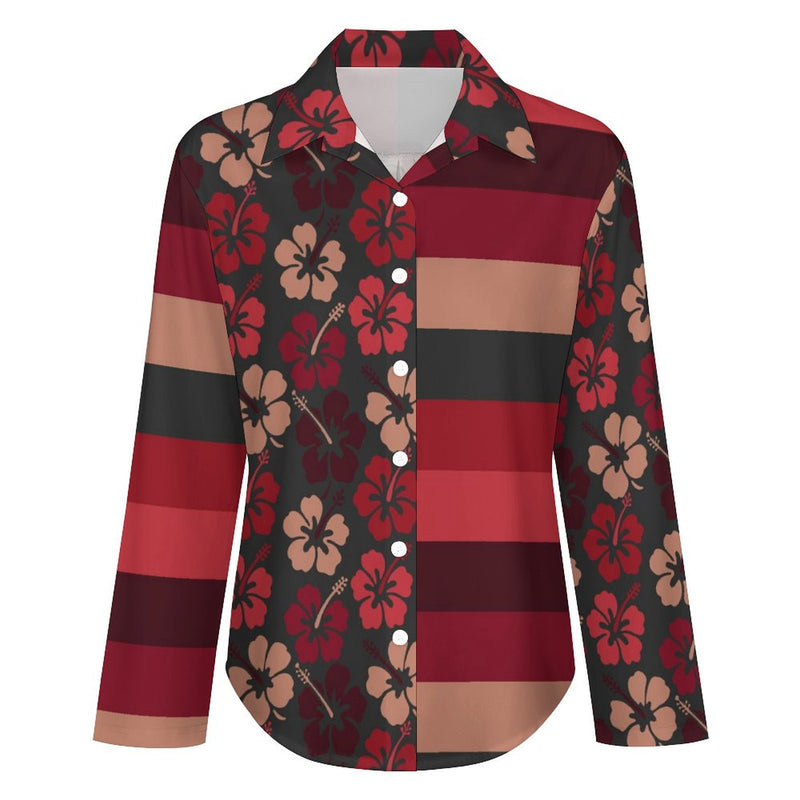 Cropped hem shirt Long Sleeve Blouse (B648)