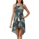 Women&#039;s High-Low Spaghetti Strap Dress Tailcoat skirt