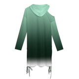 Long sleeved off shoulder skirt Off-Shoulder Hooded Dress