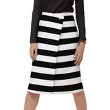 En Noir Et Blanc Womens Button-Up Wrap Skirt