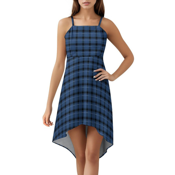 Women&#039;s High-Low Spaghetti Strap Dress Tailcoat skirt