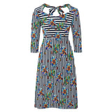 Stained Glass Striped Garden Sweetheart Dress Flare dress