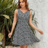 V-Neck Sleeveless Dress (NZ022)  Frocks
