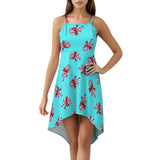 Women&#039;s High-Low Spaghetti Strap Dress Tailcoat skirt