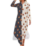 Button-Up Long Sleeve Shirt Dress Long sleeved shirt dress