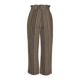 tribal print 2A Strappy Elastic Waist Wide Leg Pants with Pockets