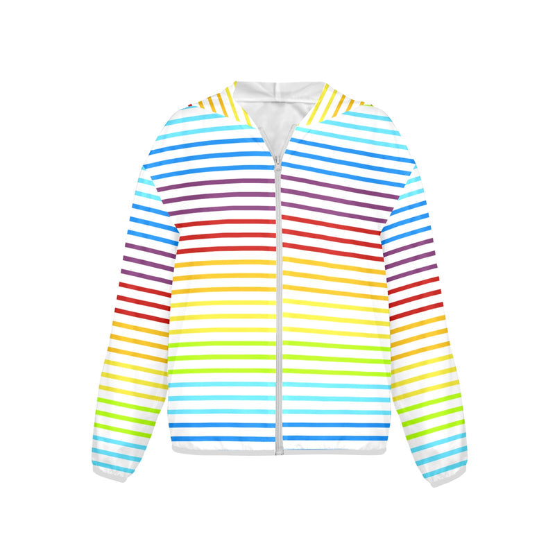 3bg spectrum front Women's Lightweight Sun Protection Hoodie (Model H62)
