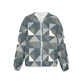 xmas split tone patchwork print Women's Lightweight Sun Protection Hoodie (Model H62)