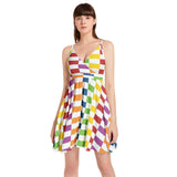 Spaghetti Strap Sleeveless Falred Hem Short Dress