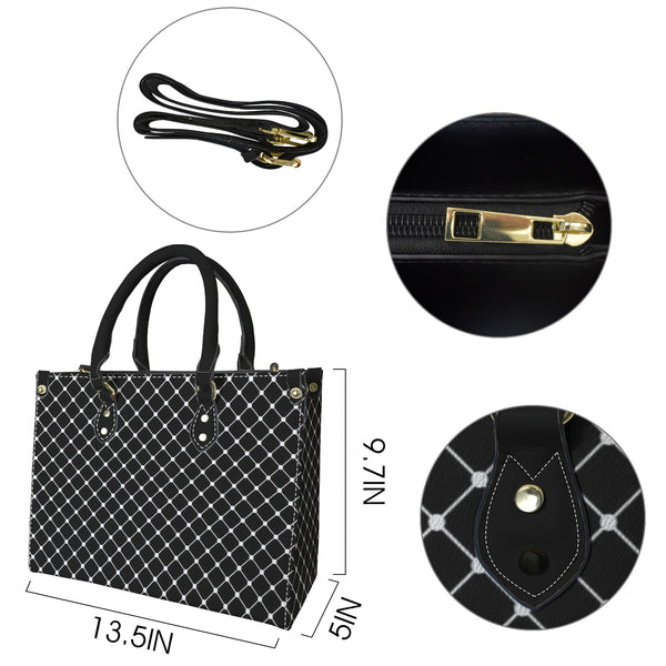 tight net PU Leather Handbag-Medium (Model 1747)