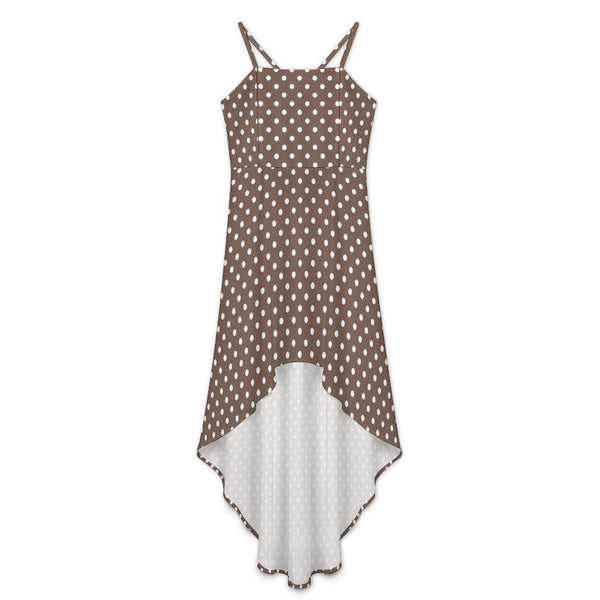 Polka Dot Women's High-Low Spaghetti Strap Dress