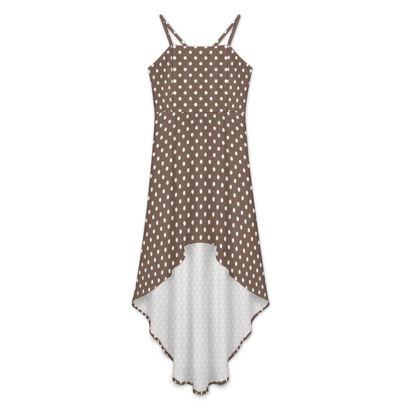 Polka Dot Women's High-Low Spaghetti Strap Dress
