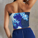 5blue wave7 Basic Backless Tube Crop Top