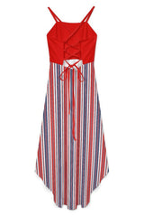 Americana High-Low Spaghetti Strap Dress
