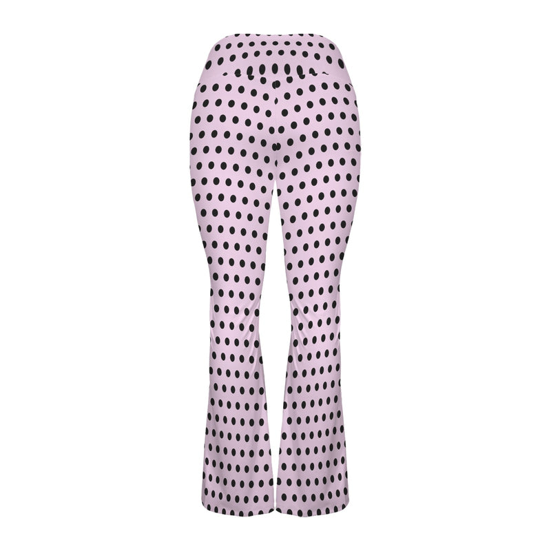 Polka Dot High Waist Crossover Tummy Control Flare Leggings