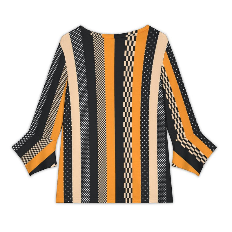 Women&#039;s V-Neck Petal Sleeve Blouse Petal sleeve top