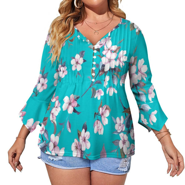 Women&#039;s Ruffled Petal Sleeve Top Women's ruffled petal sleeve top
