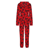 Pajamas One-Piece Zip-Up Hooded Loungewear