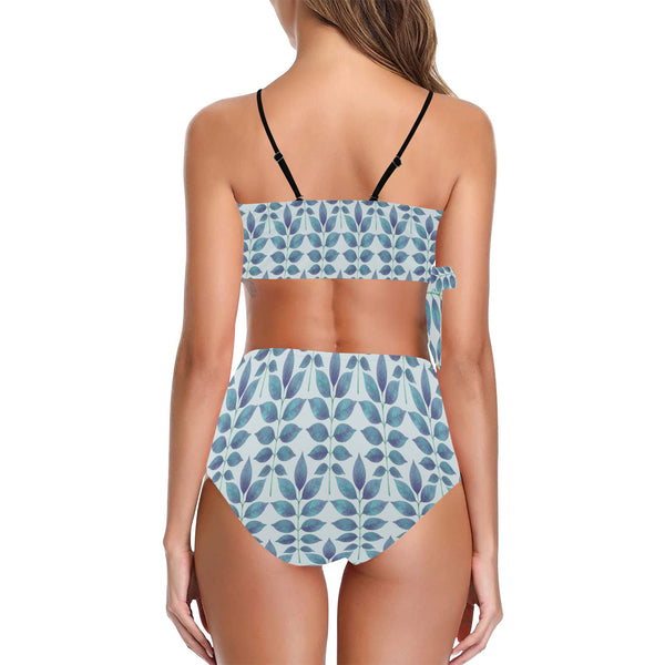 compound lg print 4A Knot Side Bikini Swimsuit (Model S37)