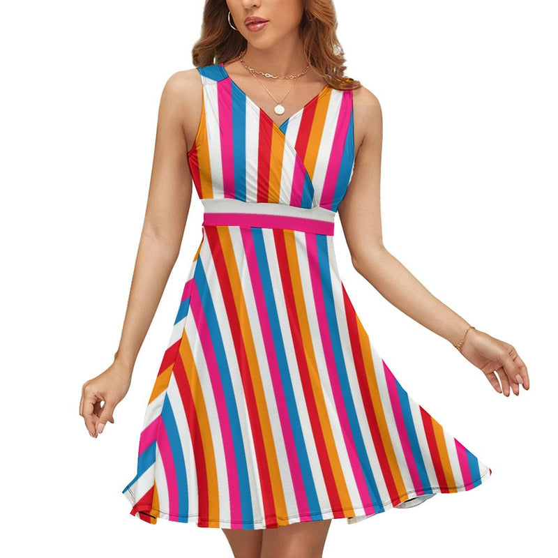 V-Neck Sleeveless Dress (NZ022)  Frocks