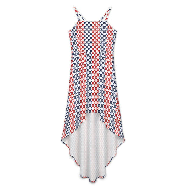 Americana High-Low Spaghetti Strap Dress