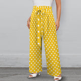 purple eclectic stripe print 2A Strappy Elastic Waist Wide Leg Pants with Pockets