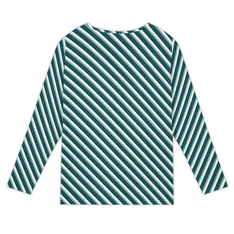 Women&#039;s Asymmetrical Neck Button-Up Shirt Long sleeved T-shirt