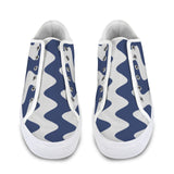 waves blue white print 2A Seattle Low Top Women's Shoes (Model 1013-6)