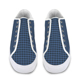 blue plaid print 4A Seattle Low Top Men's Shoes (Model 1013-6)