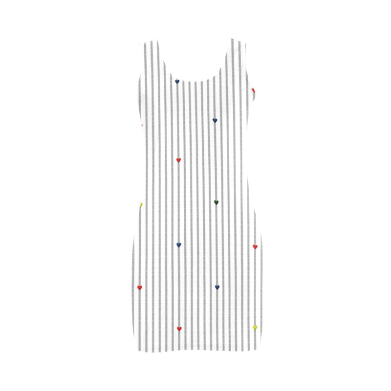 heart accent stripe accent print Medea Vest Dress (Model D06)