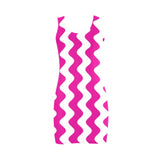fuchsia wavy print Medea Vest Dress (Model D06)