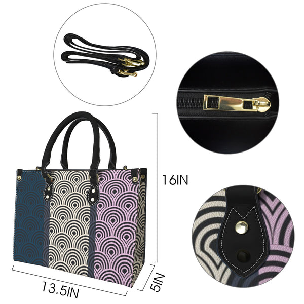 tricolor shell purse print PU Leather Handbag-Medium (Model 1747)