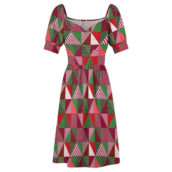 Sweetheart Neck Puff Sleeve Mini Dress (B271) Dress