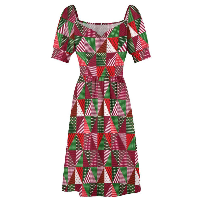 Sweetheart Neck Puff Sleeve Mini Dress (B271) Dress